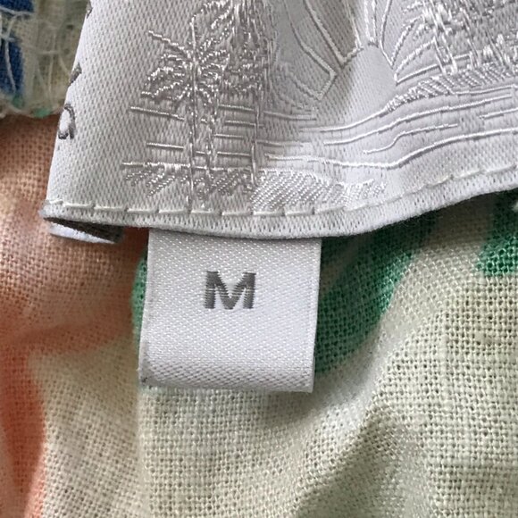 C&C California Maxi Skirt Women M Blue Floral Linen Rayon Skater Stretch Boho - Picture 4 of 11